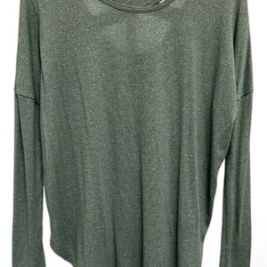 Rue21 Heather Green Long Sleeve Criss Cross Back Knit Top